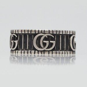 Gucci Sterling Silver Double G Ring Size 6.5